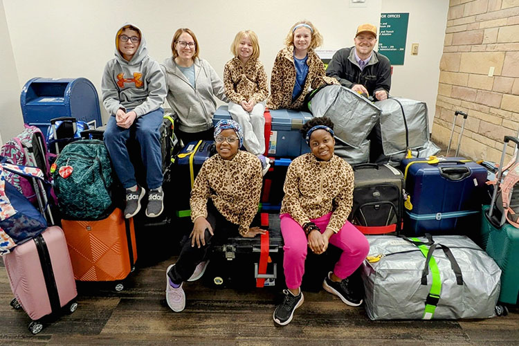 Family heading to Sengal Family heading to Sengal