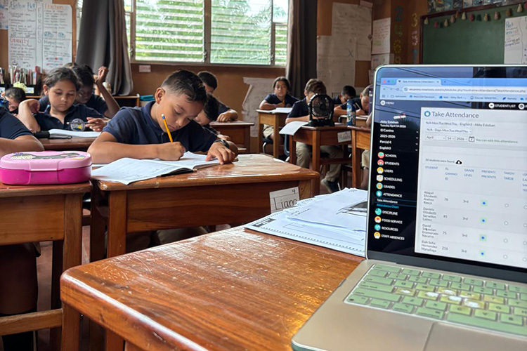 Working together Students working in class